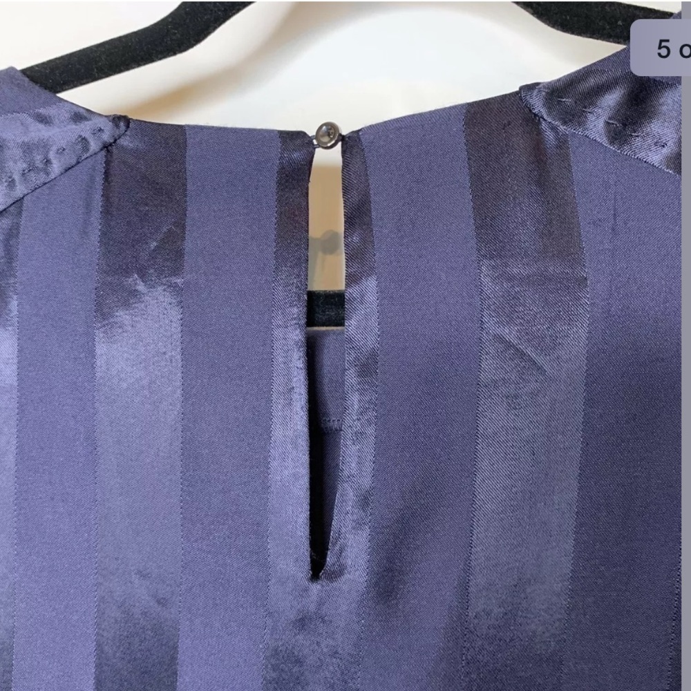 Cremieux Womens Blouse Size Large Navy Blue - Picture 4 of 6